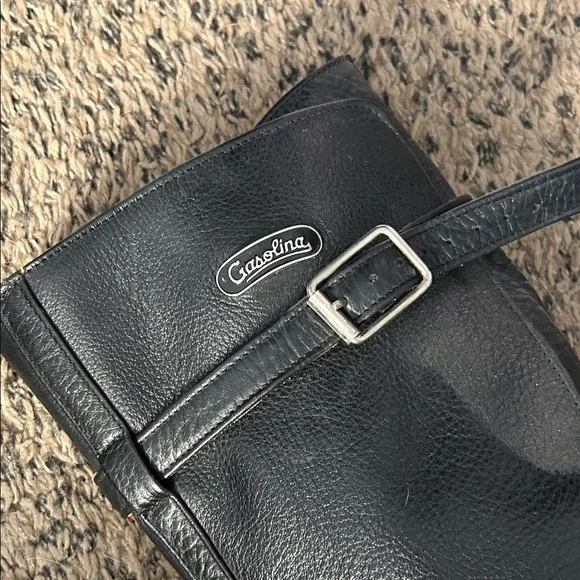 Black Leather Buckle Boots